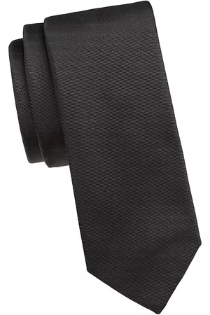 Saks Fifth Avenue Men Neckties - Men's COLLECTION Formal Silk Skinny Tie - Black - Black