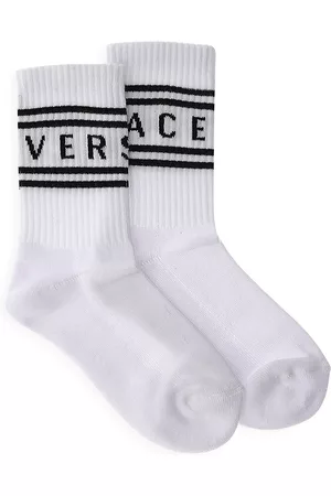 VERSACE Logo Crew Socks - - Size 31 EU (13-2 Child US)