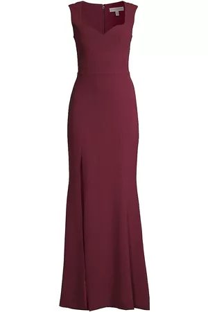 Dress The Population Women Evening dresses - Women's Monroe Slit Gown - Burgundy - Size Large