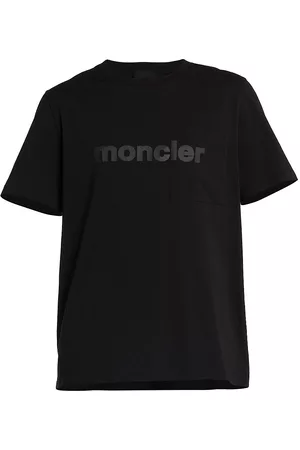Moncler Men Short Sleeved T-Shirts - Men's Cotton Short-Sleeve T-Shirt - Black - Size Small - Black - Size Small