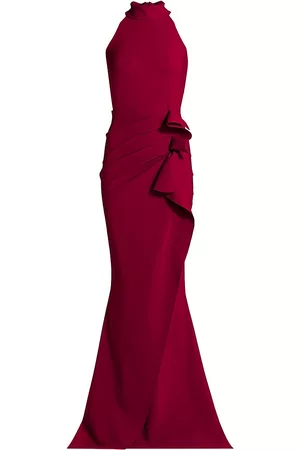 CHIARA BONI Women Halterneck Dresses - Halter Ruffle Gown