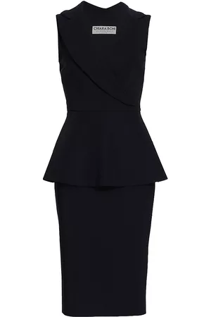 CHIARA BONI Women Bodycon Dresses - Women's Dominietta Peplum Bodycon Dress - Black - Size 2 - Black - Size 2