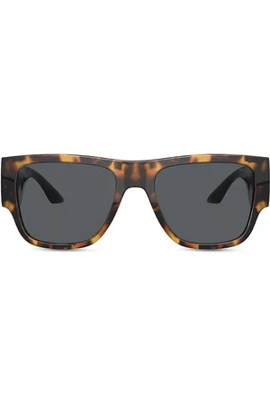 VERSACE Men Square Sunglasses - Men's 58MM Square Pilot Sunglasses - Havana - Havana