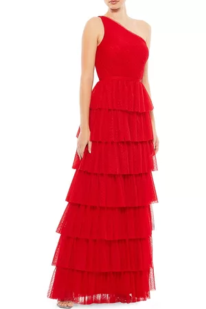 Mac Duggal Women Evening dresses - One-Shoulder Tiered Tulle Gown