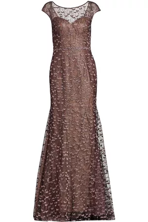Rene Ruiz Collection Textured Lace Fit-&-Flare Gown