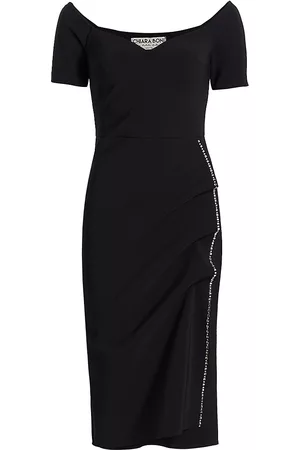 CHIARA BONI Women's Sultana Ruffle Bodycon Midi Dress - Black - Size 2 - Black - Size 2