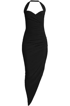 Norma Kamali Women Asymmetrical Dresses - Women's Cayla Draped Asymmetric Jersey Gown - Black - Size XS - Black - Size XS