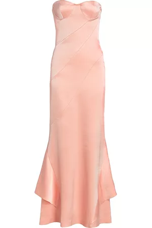 ALICE+OLIVIA Women Bras - Women's Phaedra Satin Bustier Gown - English Rose - Size 6 - English Rose - Size 6