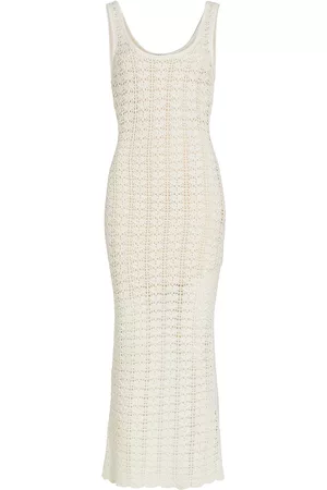 ALICE+OLIVIA Women Midi Dresses - Women's Veronique Crochet Tank Midi-Dress - Soft White - Size Small - Soft White - Size Small