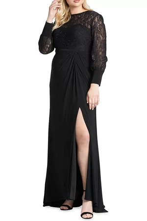 Mac Duggal Lace Long-Sleeve Gown