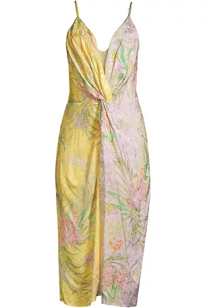 Delfi Women Midi Dresses - Frankie Knotted Plunge-Neck Midi Dress
