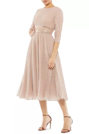 Mac Duggal Pleated Belted Cocktail Dress