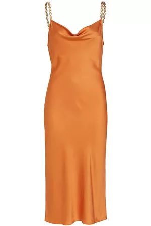 L'Agence Women Cup Padded Dress - Women's Amina Cowl-Neck Chain Dress - Soft Caramel - Size 10 - Soft Caramel - Size 10
