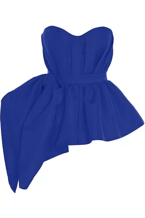 Alexander McQueen Strapless Asymmetric Peplum Top
