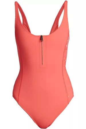 Moncler Seamed Zip-Front Swimsuit