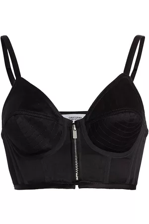 Christopher John Rogers Cropped Bullet Satin Bustier