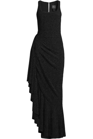 Black Halo Jewel Asymmetric Gown