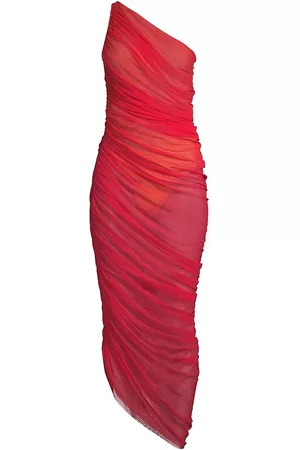 Norma Kamali Diana Ruched Asymmetric Gown