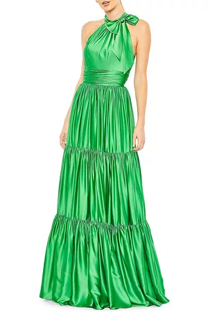 Mac Duggal Tiered Bow Neck Gown