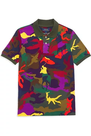 Ralph Lauren Boys Polo T-Shirts - Little Boy's & Boy's Camouflage Knit Polo Shirt - Town Country Player Camo - Size 3 - Town Country Player Camo - Size 3