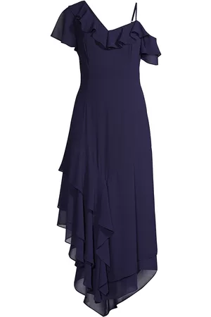 Shani Asymmetric Ruffle Midi-Dress