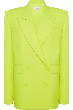 Alexander McQueen Boxy Double-Breasted Wool Jacket