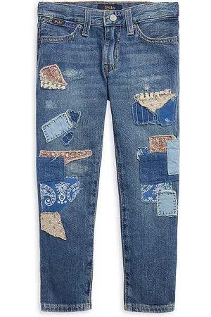 Ralph Lauren Little Girl's & Girl's Slim Boyfriend Patchwork Jeans