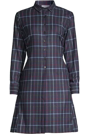 ROSSO35 Belted Plaid Chemisier Dress