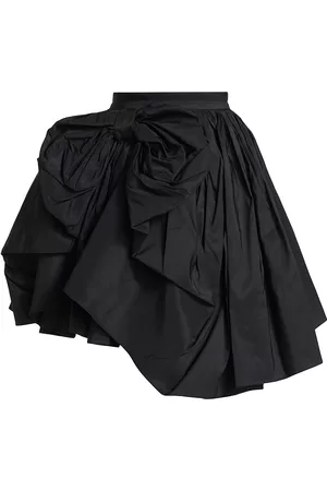 Alexander McQueen Asymmetric Draped-Bow Miniskirt