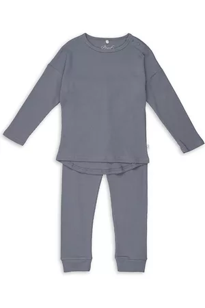 Pouf Baby's & Little Kid's 2-Piece Waffled Long-Sleeved Top & Pants Set - Blue - Size 3