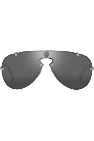 VERSACE Men Sunglasses - Men's 43MM Mirrored Metal Sunglasses - Gunmetal - Gunmetal