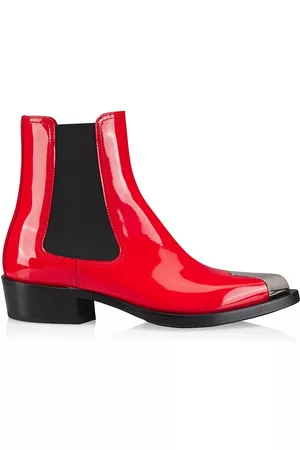 Alexander McQueen Punk Patent Leather Chelsea Boots