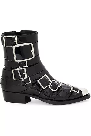 Alexander McQueen Women Boots - Patent Leather Buckle Boots