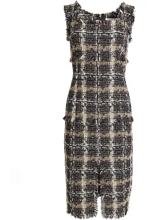 Santorelli Women Midi Dresses - Faye Plaid Tweed Midi-Dress