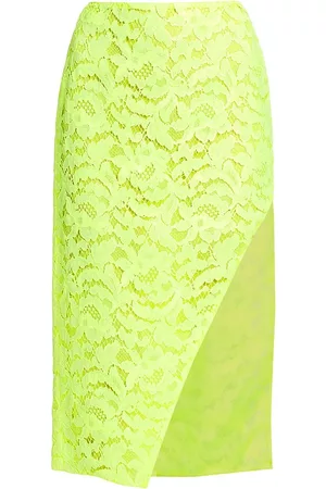 Alexander McQueen Women Pencil Skirts - Lacquered Lace Pencil Skirt