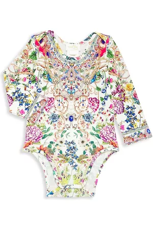 Camilla Baby Girl's Floral Bejeweled Print Long-Sleeve Bodysuit