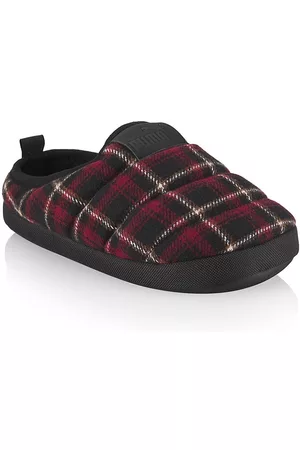 PUMA Boys Flat Shoes - Little Boy's & Boy's Scuff Flannel Jr. Slippers - Red Black - Size 12 (Child) - Red Black - Size 12 (Child)