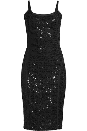 Donna Karan Sequin Mesh Cocktail Dress