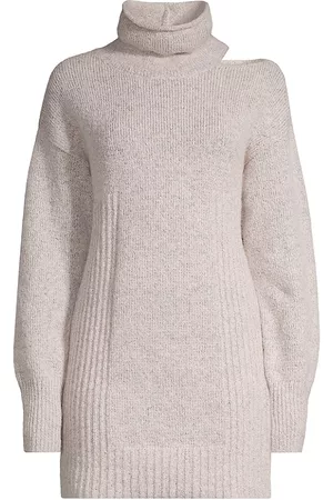 525 America Women's Shoulder Slit Tunic Sweater - Oatmeal - Size XL