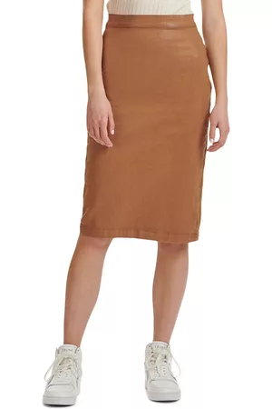 Jen7 Slim Coated Pencil Skirt