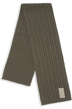 HERNO Kid's Wool-Blend Cable Knit Monogram Scarf