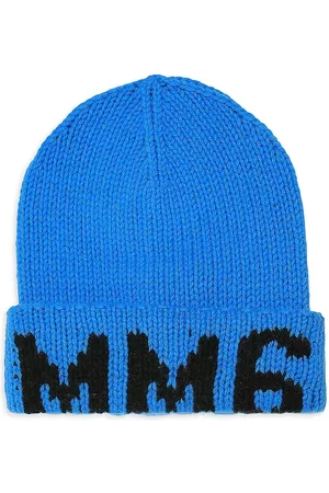 Maison Margiela Kid's Logo Wool-Blend Beanie Hat