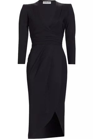 CHIARA BONI Women's Verilla Shoulder-Pad Cocktail Dress - Black - Size 16