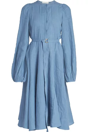 Chloé Women's Soft Linen Voile Dress - Pure Blue - Size 8
