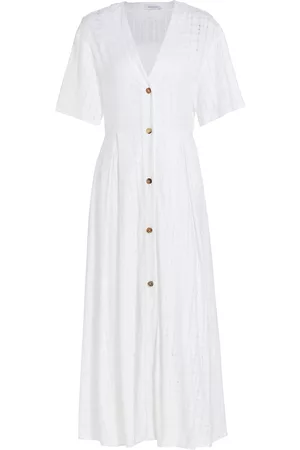 Fabiana Filippi Women's Openwork Plaid Shirtdress - White - Size 6