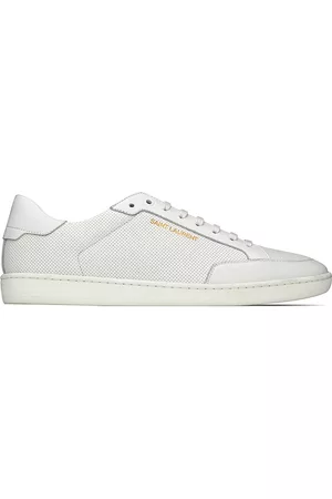 Saint Laurent Court Classic Perforated Leather Sneakers - White - Size 9