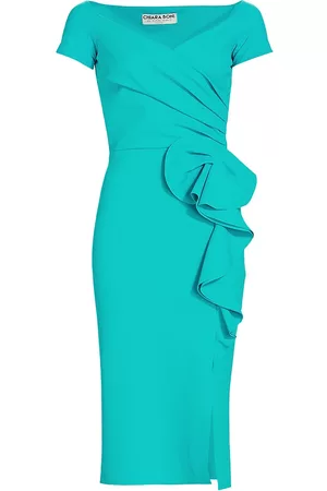 CHIARA BONI Women's Youwen Ruffled Cocktail Dress - Turchese - Size 16