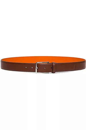 santoni Men's Adjustable Grained Leather Belt - Tan - Size 30