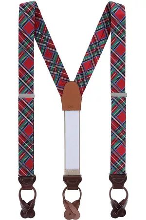 Trafalgar Men's Holiday Nicholas Brace Suspenders - Red