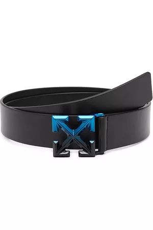 OFF-WHITE Men's Degrade Arrow Leather Belt - Black Blue - Size Small